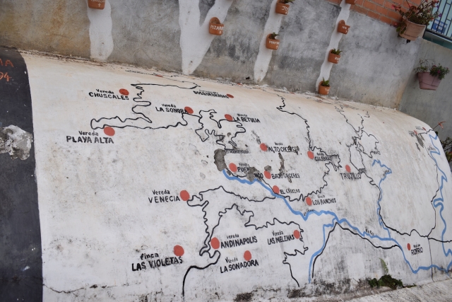 Mapa de los corregimientos de Trujillo