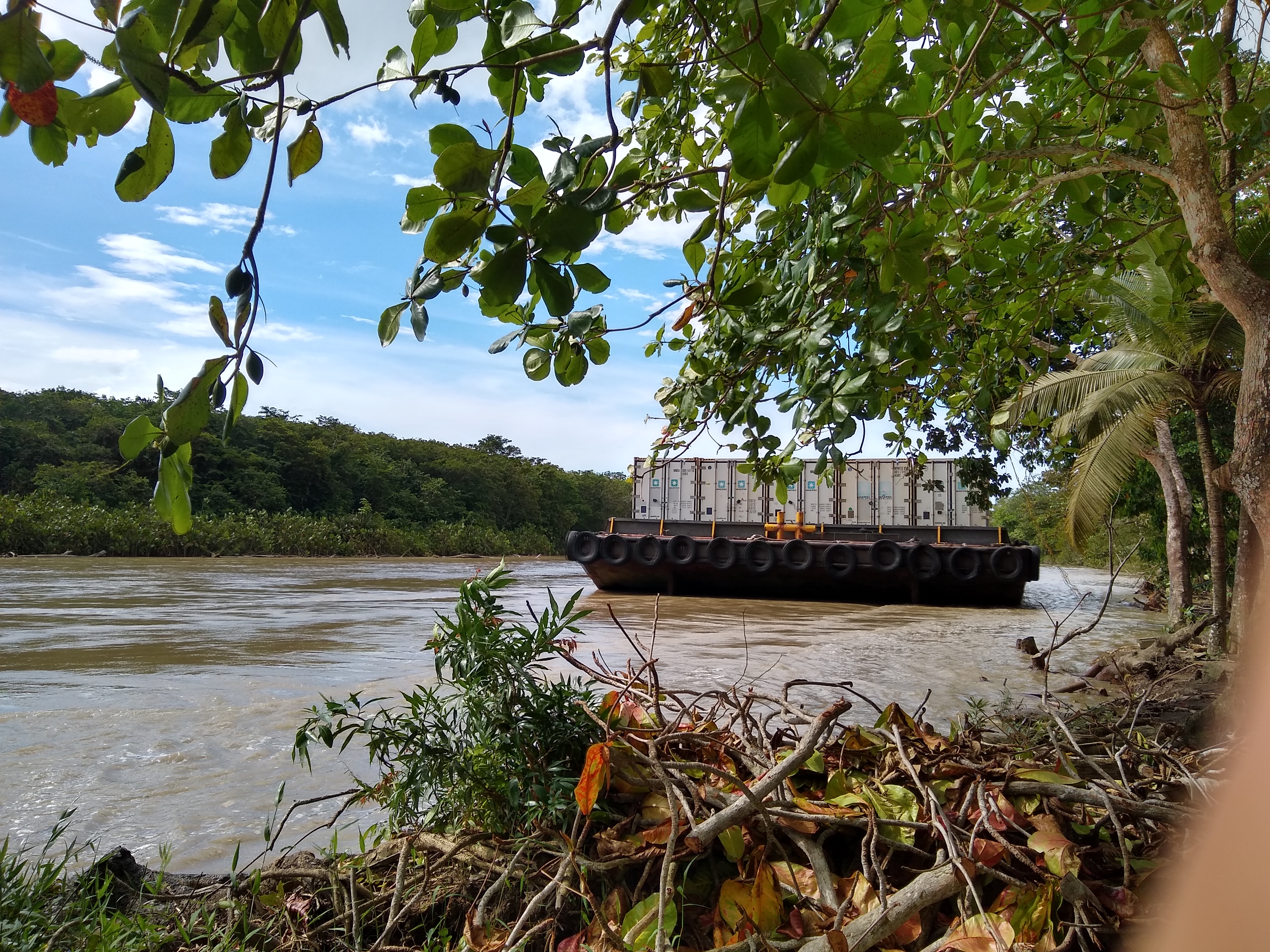 Remolque sobre el río León frente a Puerto Girón