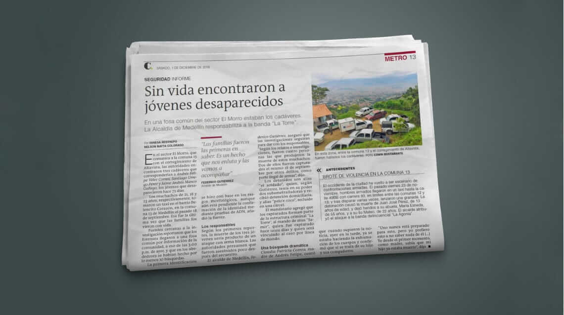 Recorte de prensa de El Colombiano
